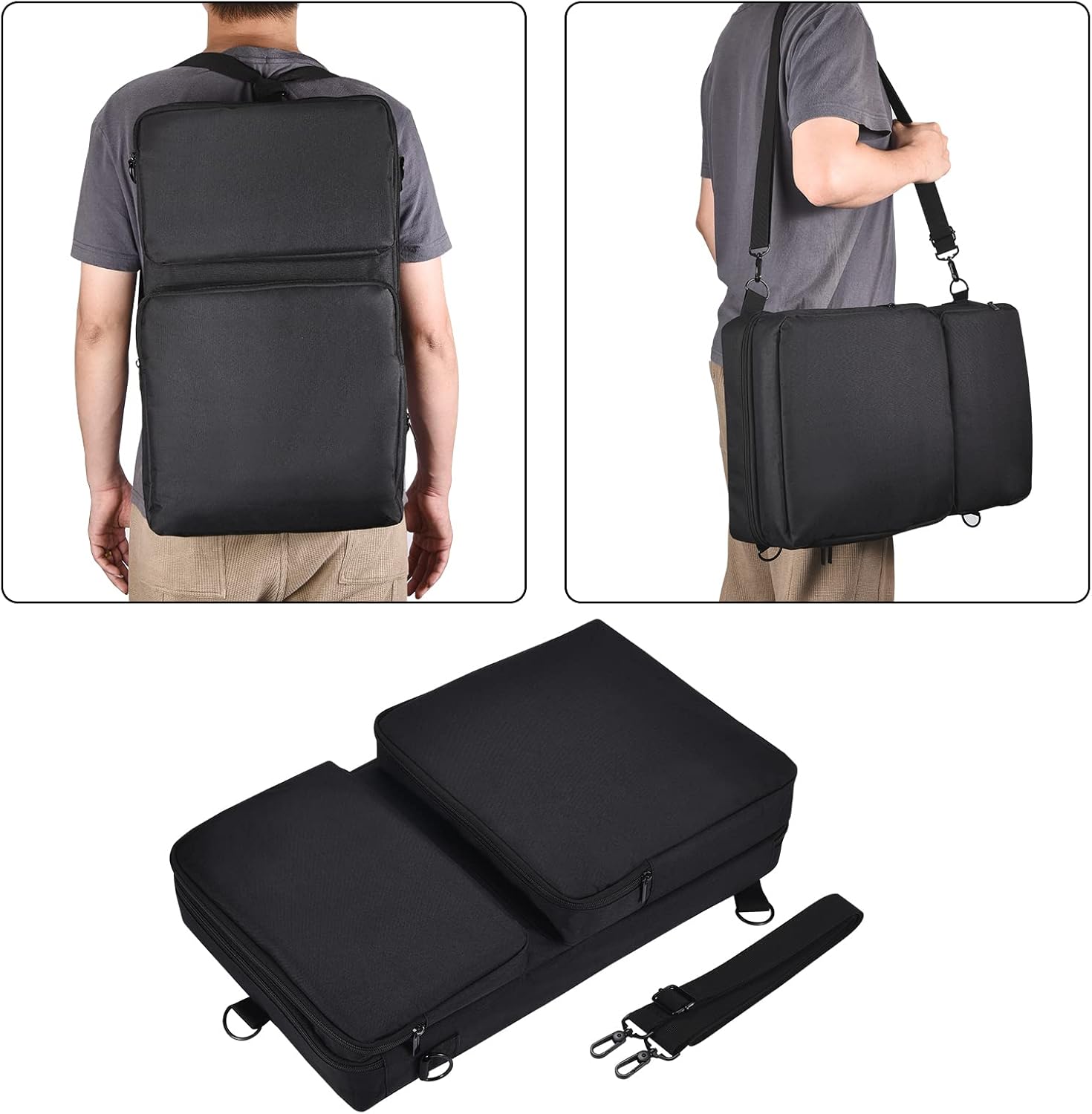 Estuche de transporte portátil para viaje compatible con DDJ-FLX4  DDJ-400  DDJ-SB3 controlador portátil y auriculares DJ (negro)