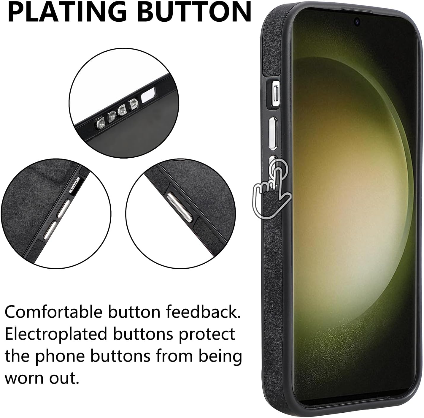 Asuwish Funda de teléfono para Samsung Galaxy S23 Ultra 5G con protector de pantalla de vidrio templado y funda delgada de cuero suave, accesorios