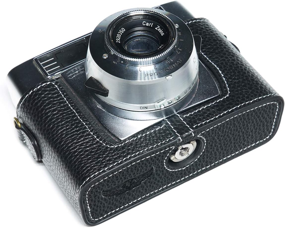 Hecho a mano cuero auténtico medio cámara caso bolsa cubierta para ZEISS IKON Symbolica película cámara color negro