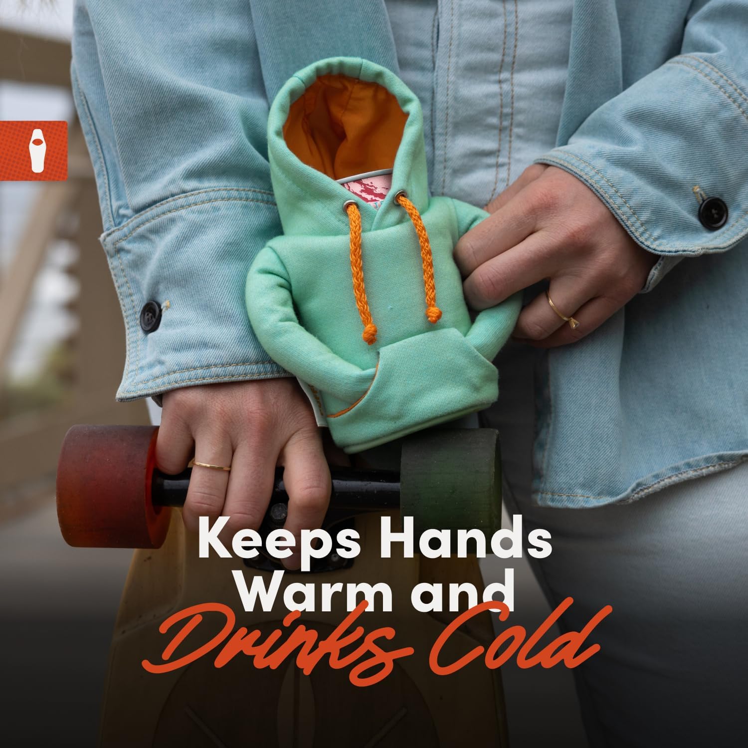 Puffin – La chaqueta con capucha para bebidas, enfriador de latas aislante, espuma de marpricot