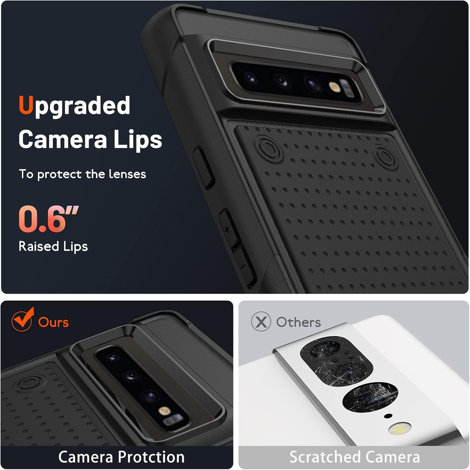 Asuwish Funda protectora para Samsung Galaxy S10 Plus con protector de pantalla de vidrio templado y accesorios de celda, protección resistente de
