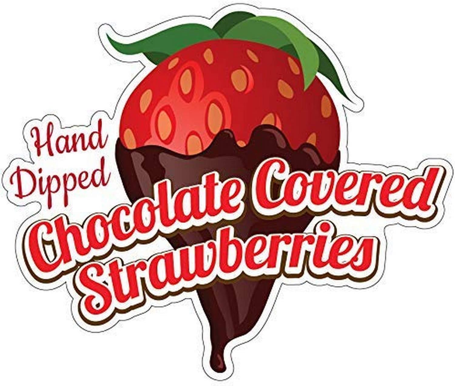 SignMission Calcomanía de fresas cubiertas de chocolate, 12 pulgadas, soporte de concesión para camión de alimentos, tamaño
