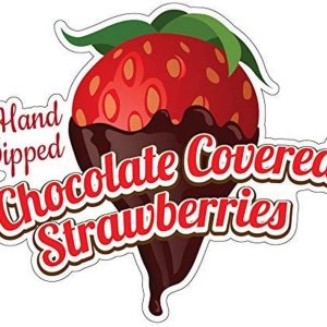 SignMission Calcomanía de fresas cubiertas de chocolate, 12 pulgadas, soporte de concesión para camión de alimentos, tamaño SignMission Calcomanía de fresas cubiertas de chocolate, 12 pulgadas, soporte de concesión para camión de alimentos, tamaño