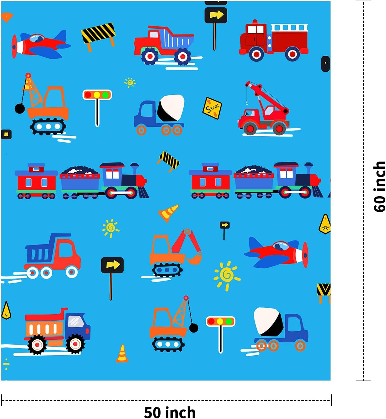 OHDS Manta de construcción para niños, manta de forro polar de 50 x 60 pulgadas para niños y niñas, manta de edredón estampada con aviones,