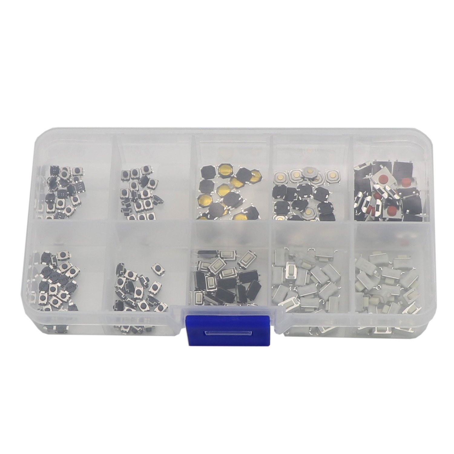 Juego surtido de 200 piezas de 10 botones táctiles de valor micro momentáneo