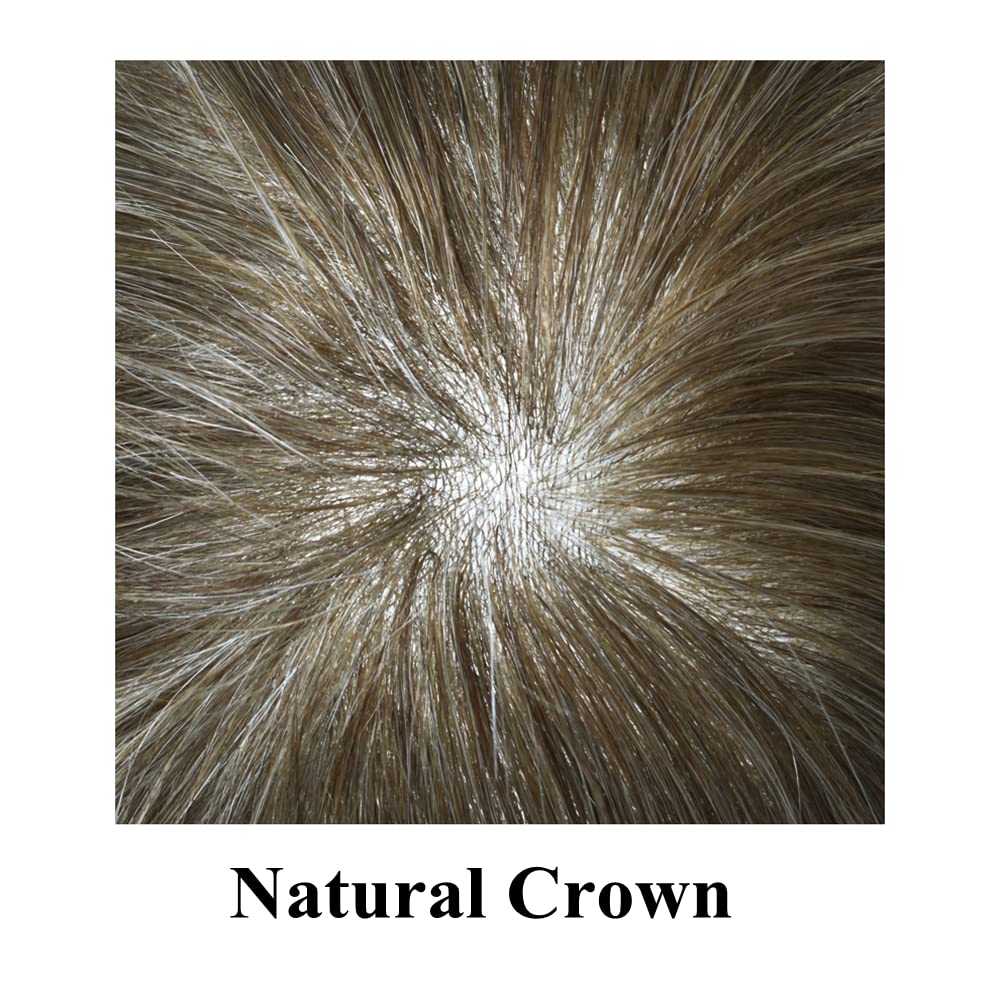 Toupee para hombres sistemas de cabello humano 0.002 in piel ultra fina para hombre Toupee V-Looped PU Hairpieces 90% densidad de luz, 18 #