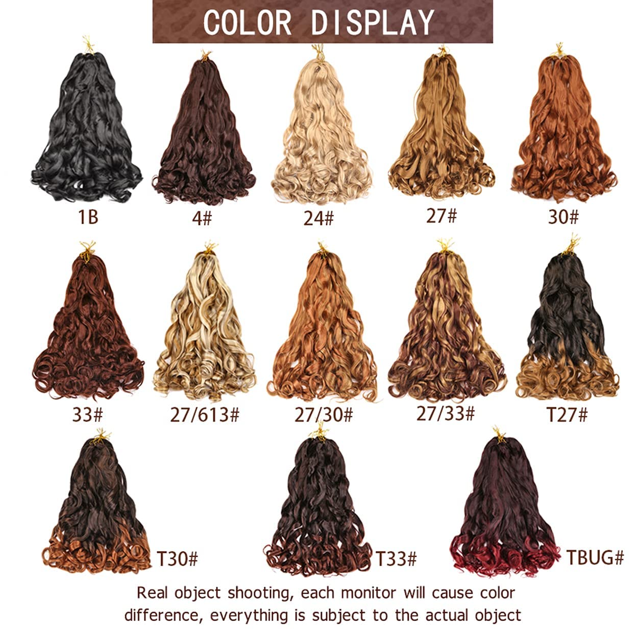Amir Hair 8 paquetes de extensiones de cabello sintético rizado francés de 26 pulgadas, preestiradas (1b#)