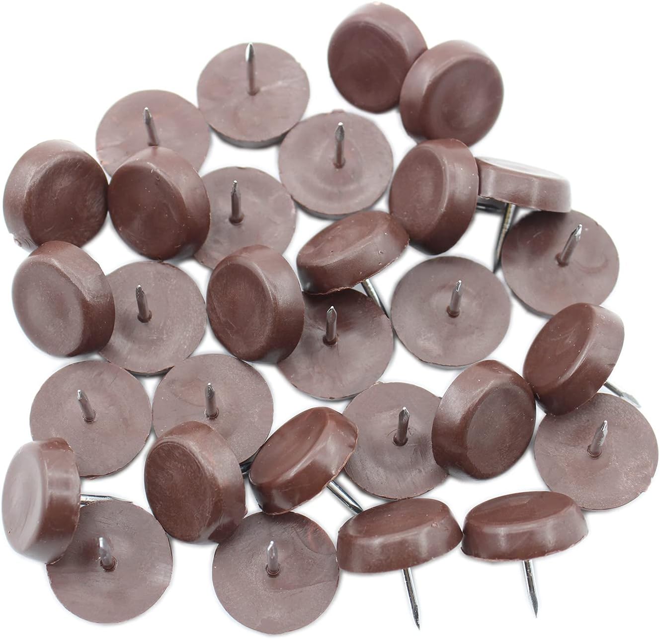 50 almohadillas redondas de nailon para muebles, resistentes para clavos en muebles, protectores de suelo de madera dura para silla, mesa,