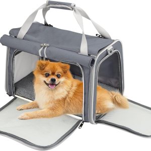Texsens Transportador de gatos grande para mascotas, suave para 2 gatos, transportador de mascotas para gatos, bolsa plegable para gatos en el Texsens Transportador de gatos grande para mascotas, suave para 2 gatos, transportador de mascotas para gatos, bolsa plegable para gatos en el