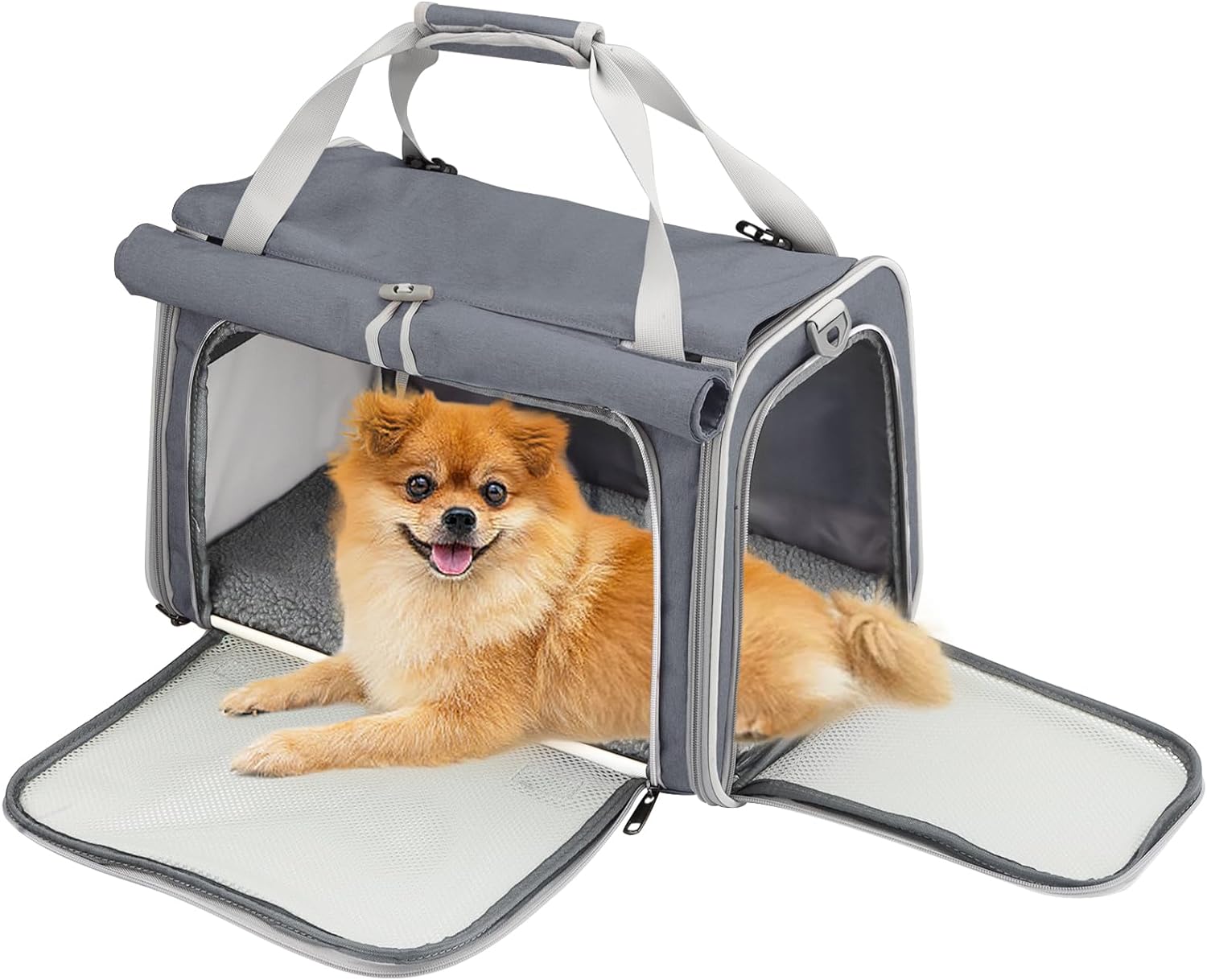 Texsens Transportador de gatos grande para mascotas, suave para 2 gatos, transportador de mascotas para gatos, bolsa plegable para gatos en el