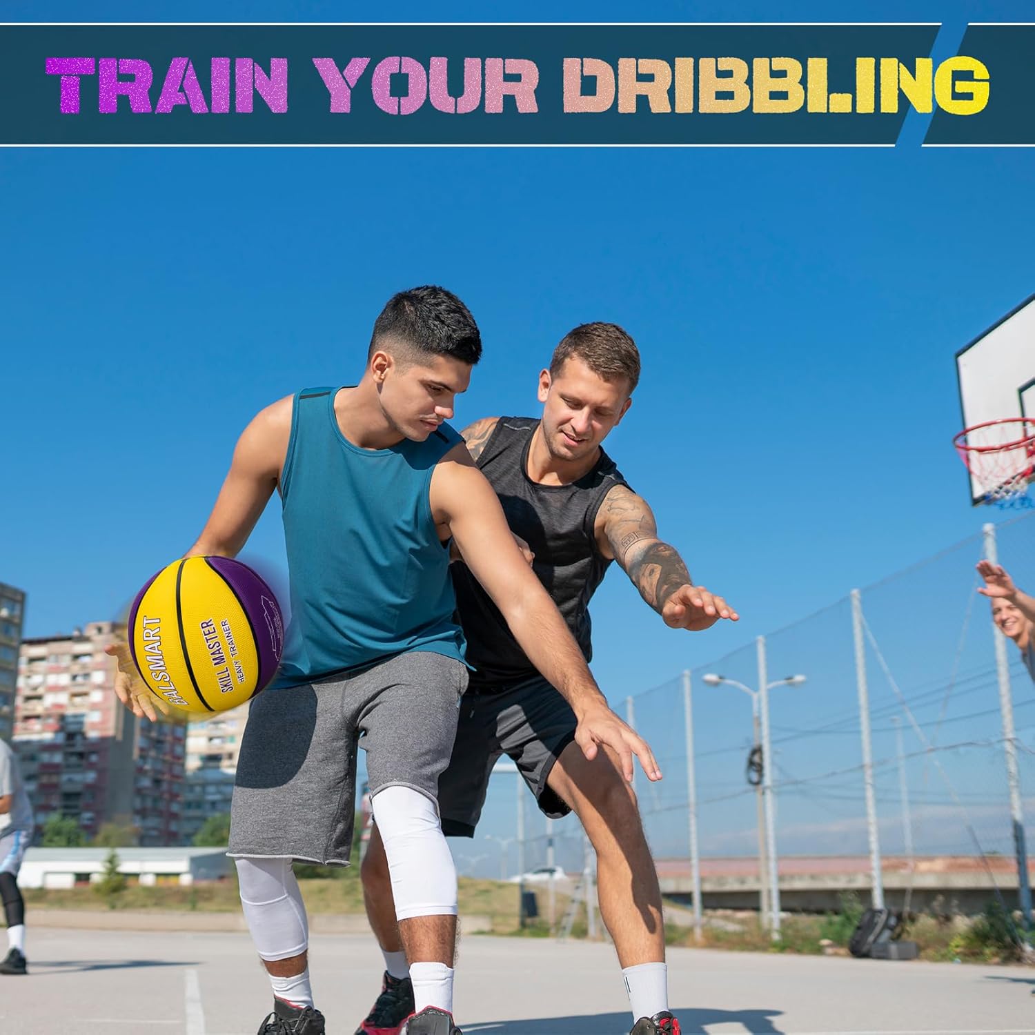 Baloncesto pesado pesado, entrenamiento de habilidades maestras de baloncesto para mejorar el manejo de la pelota, driblar, pasar y rebotar la
