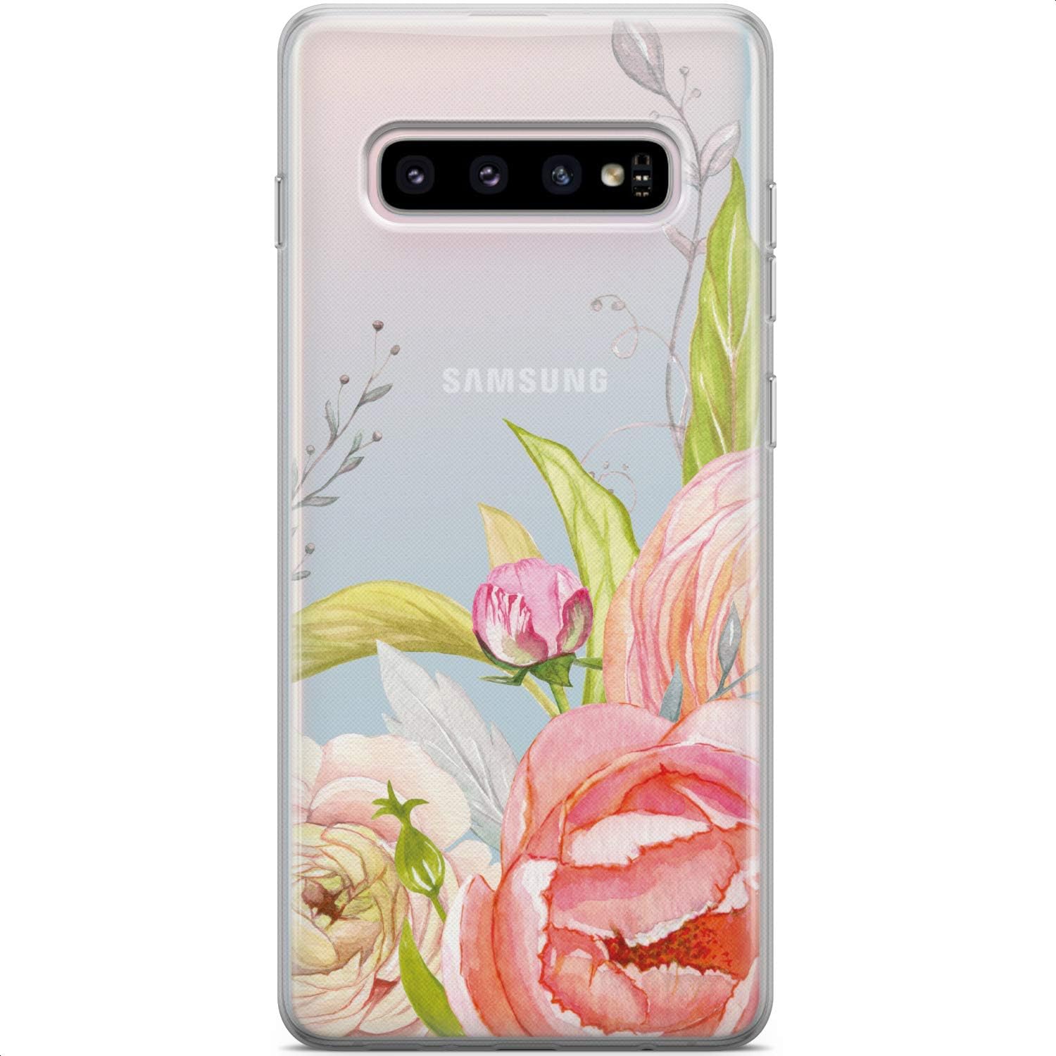 Funda compatible con Samsung Galaxy A73 A72 5G A71 A70 A53 A52 A32 A50 A21s Blossom Cover Light Stylish Floral Protective Lush Flowers TPU Slim