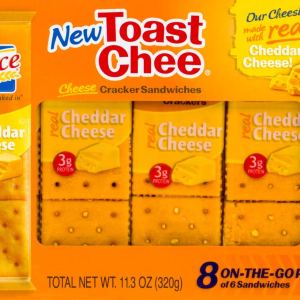 Lance Toasty, ToastChee, queso crema y cebollino o miel mantequilla de maní, seis paquetes (queso tostado) Lance Toasty, ToastChee, queso crema y cebollino o miel mantequilla de maní, seis paquetes (queso tostado)