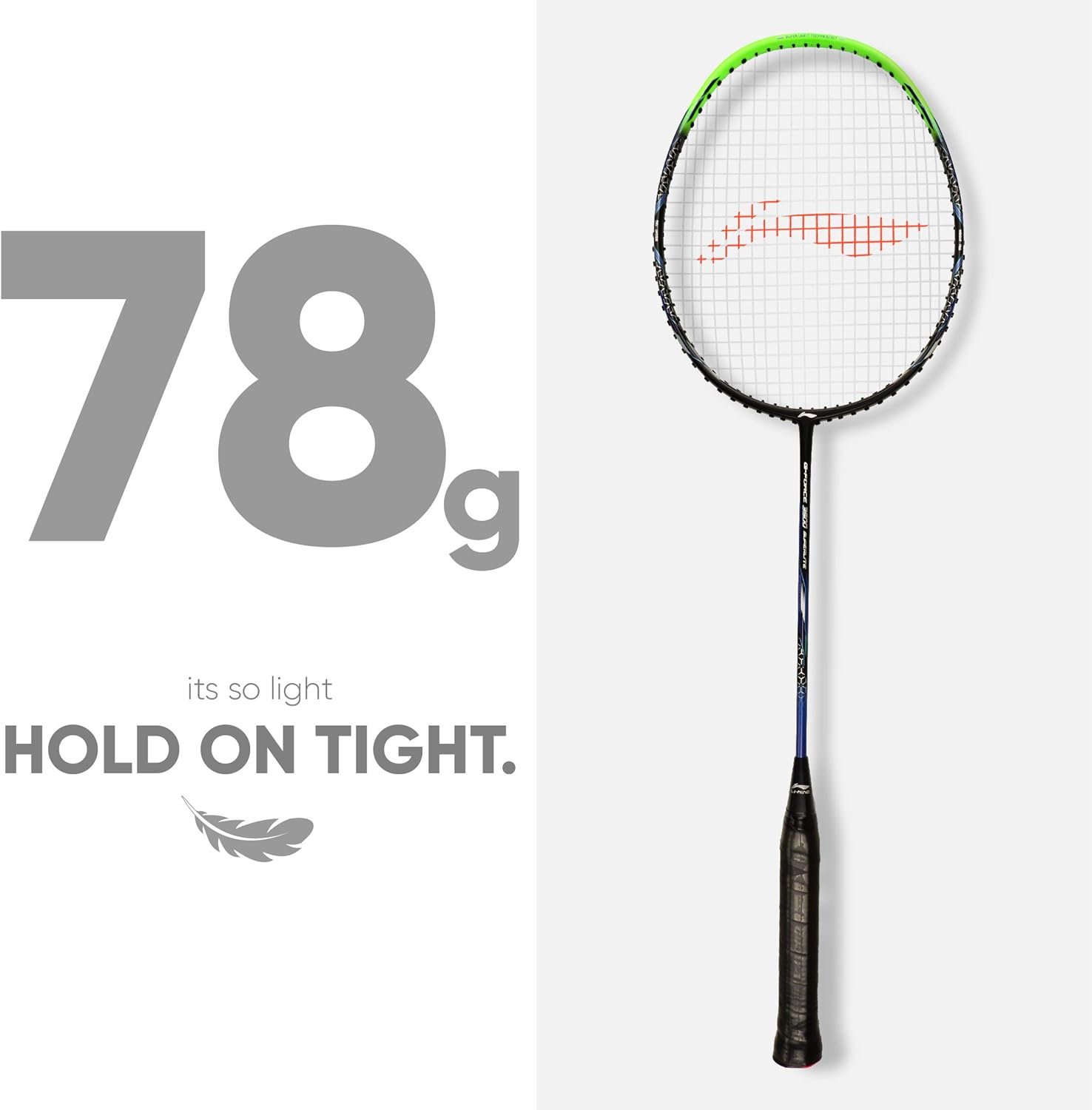 Li-Ning G-Force Superlite 3600 – Raqueta de bádminton de fibra de carbono con cubierta completa gratis