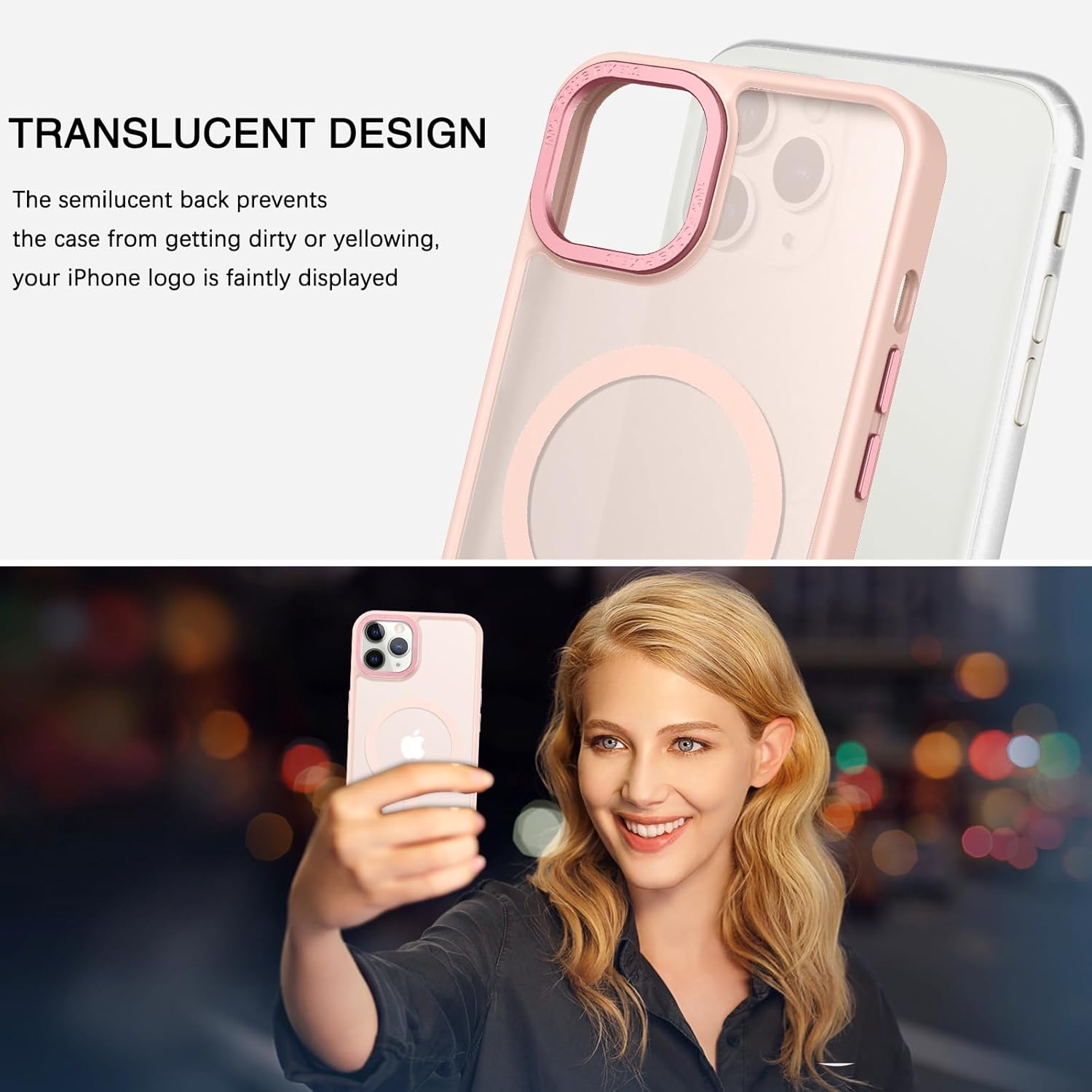 BENTOBEN Funda magnética para iPhone 11 Pro Max, iPhone 11 Pro Max compatible con MagSafe translúcida mate a prueba de golpes para mujeres, hombres