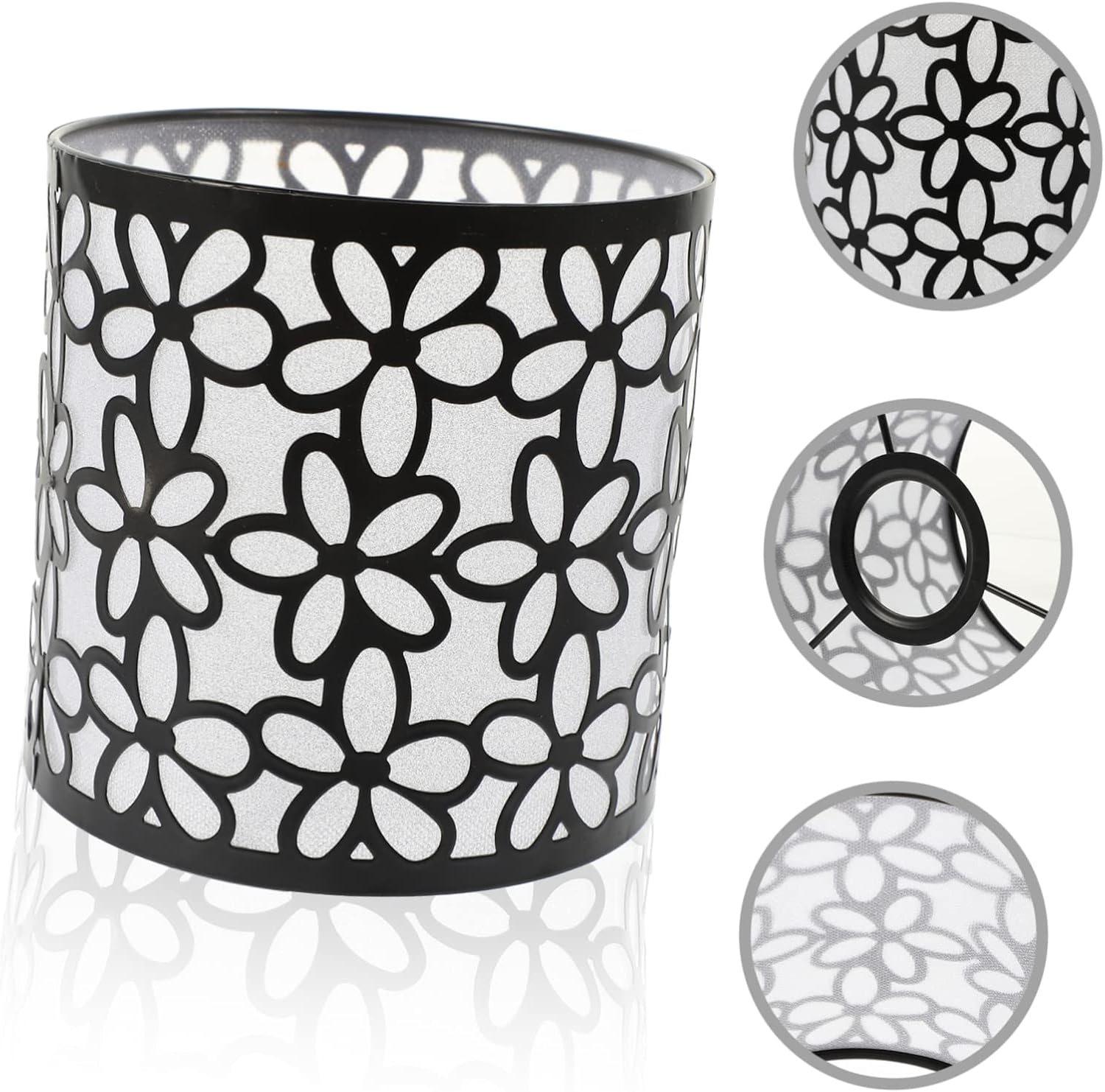 DECHOUS 2 unids pantalla de lámpara rústica, tambor, lámpara colgante de faroles negros, cubierta de lámpara decorativa, pantalla de mesa, lámpara