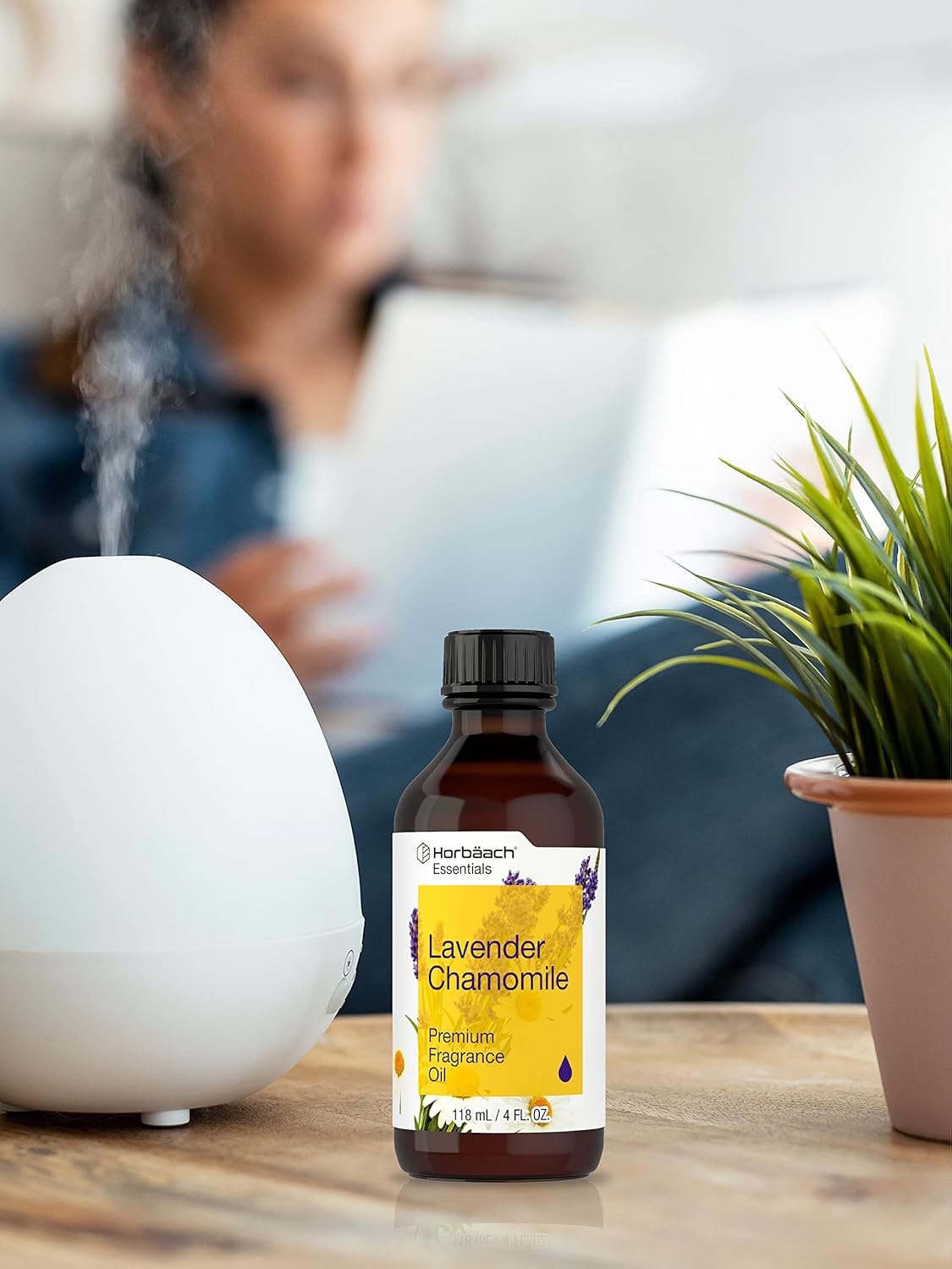 Horbäach Aceite aromático de manzanilla de lavanda  4 onzas líquidas (4.0 fl oz)  Grado premium  para difusores, fabricación de velas y jabón,