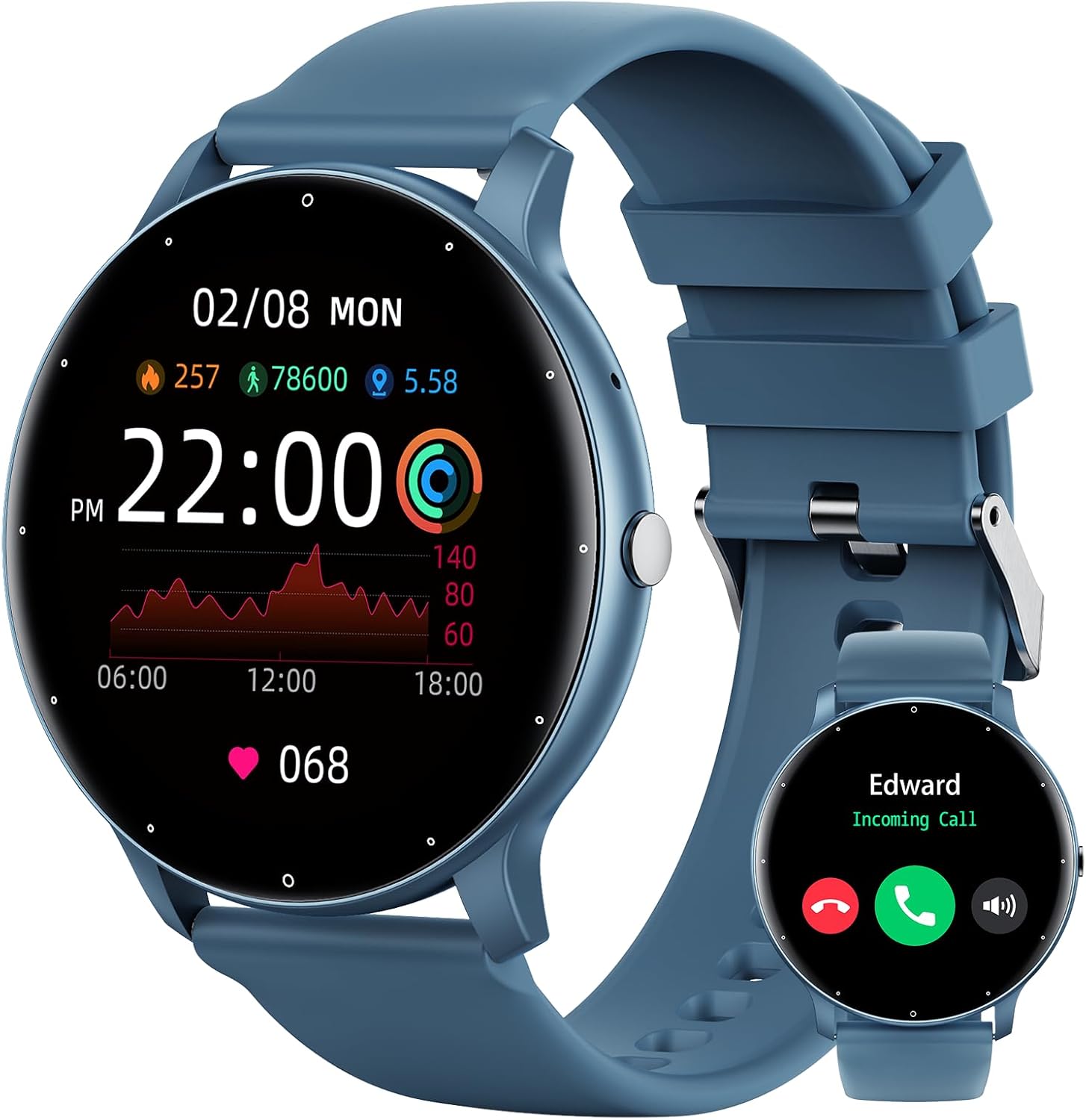Reloj inteligente para hombres y mujeres (respuestahacer llamadas), reloj de seguimiento de actividad HD de 1.39 pulgadas con 30 modos deportivos,