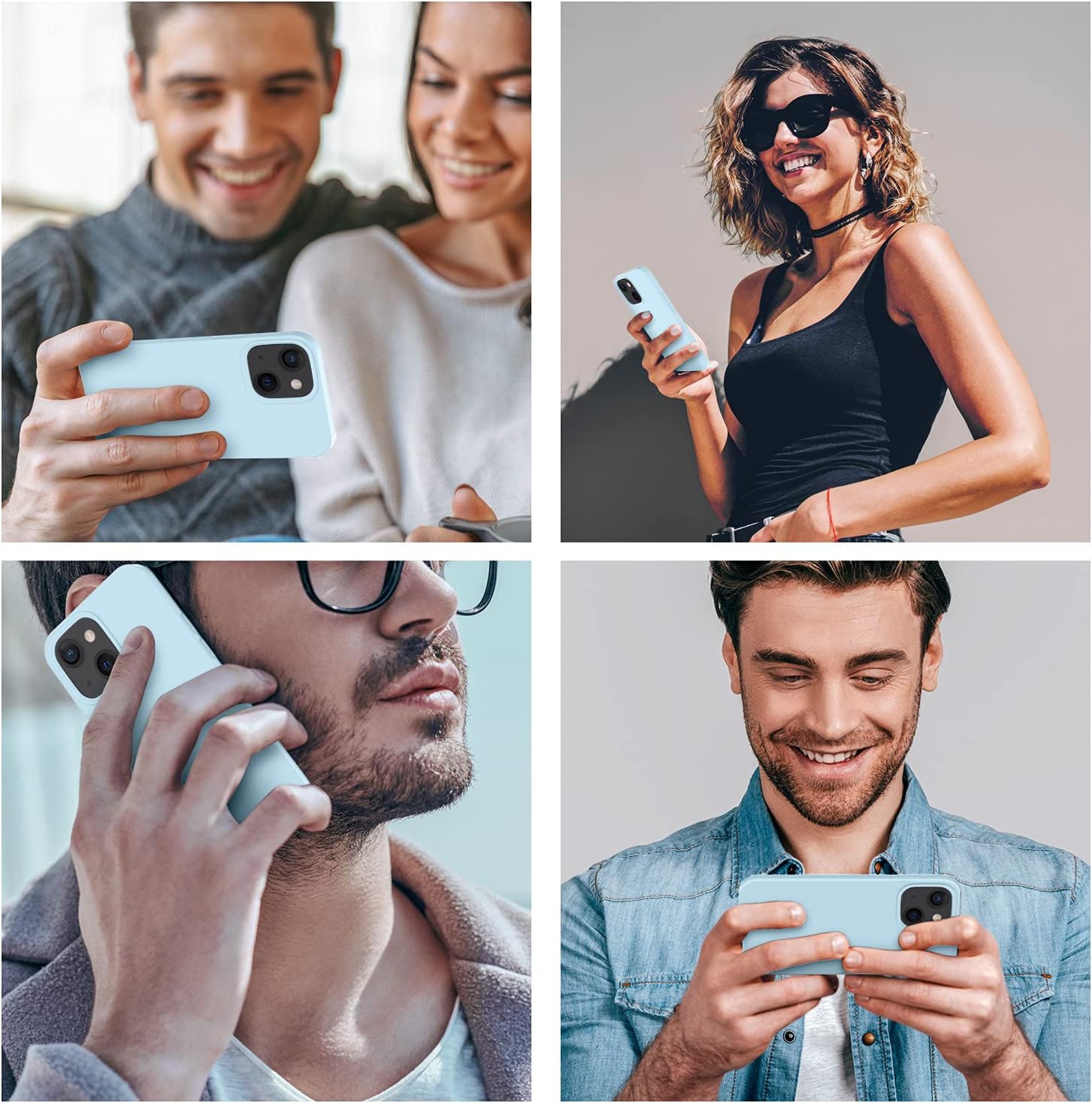 Cordking – Funda para iPhone 13, ultradelgada, de silicona, funda protectora a prueba de golpes con forro de microfibra antiarañazos, 6.1pulgadas,