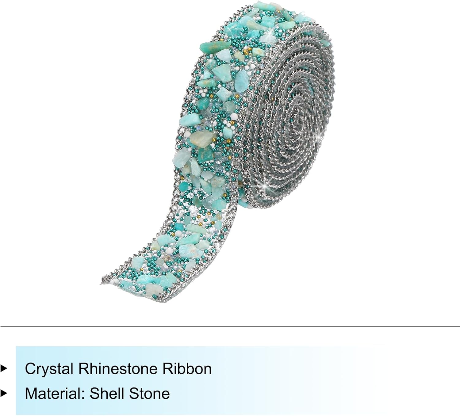 MECCANIXITY Cadena de cinta de diamantes de imitación con cuentas de cristal termoadhesivo de 3.28 pies x 0.8 pulgadas para ropa, bolsa, zapatos,