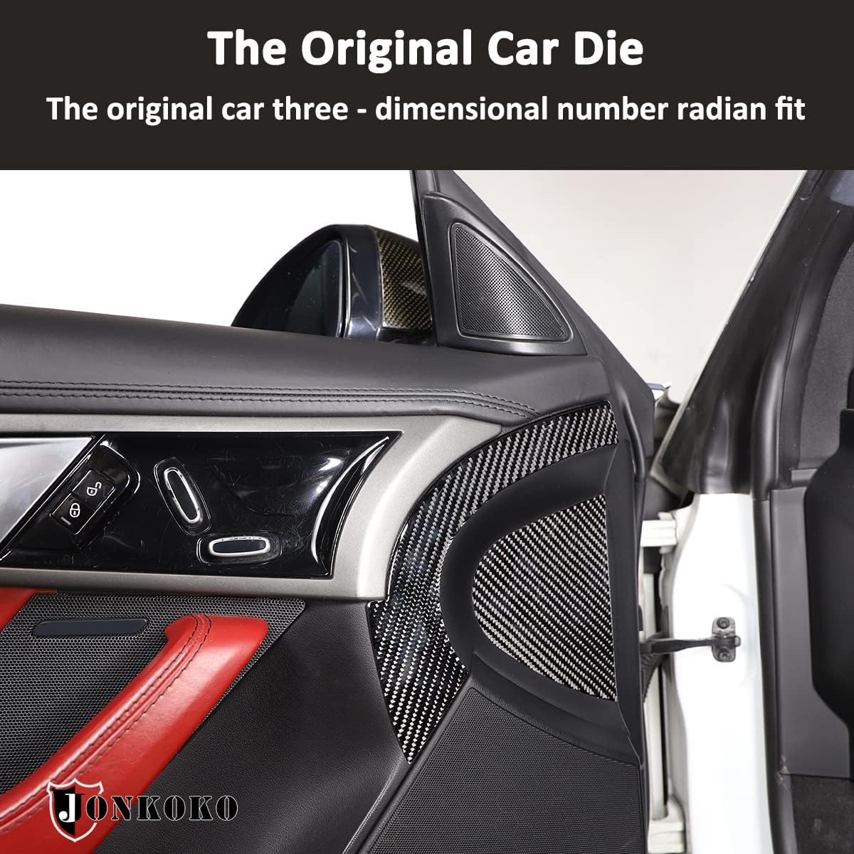 Protectores de borde de puerta de automóvil de fibra de carbono suave anti colisión, 4 unidades para Jaguar F-TYPE 2013-2022 Cojines de