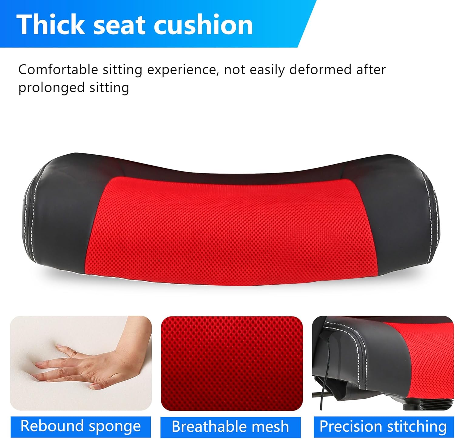 PayLessHere Silla de oficina para videojuegos, soporte ergonómico ajustable de piel sintética, silla de masaje lumbar para carreras, reposacabezas y