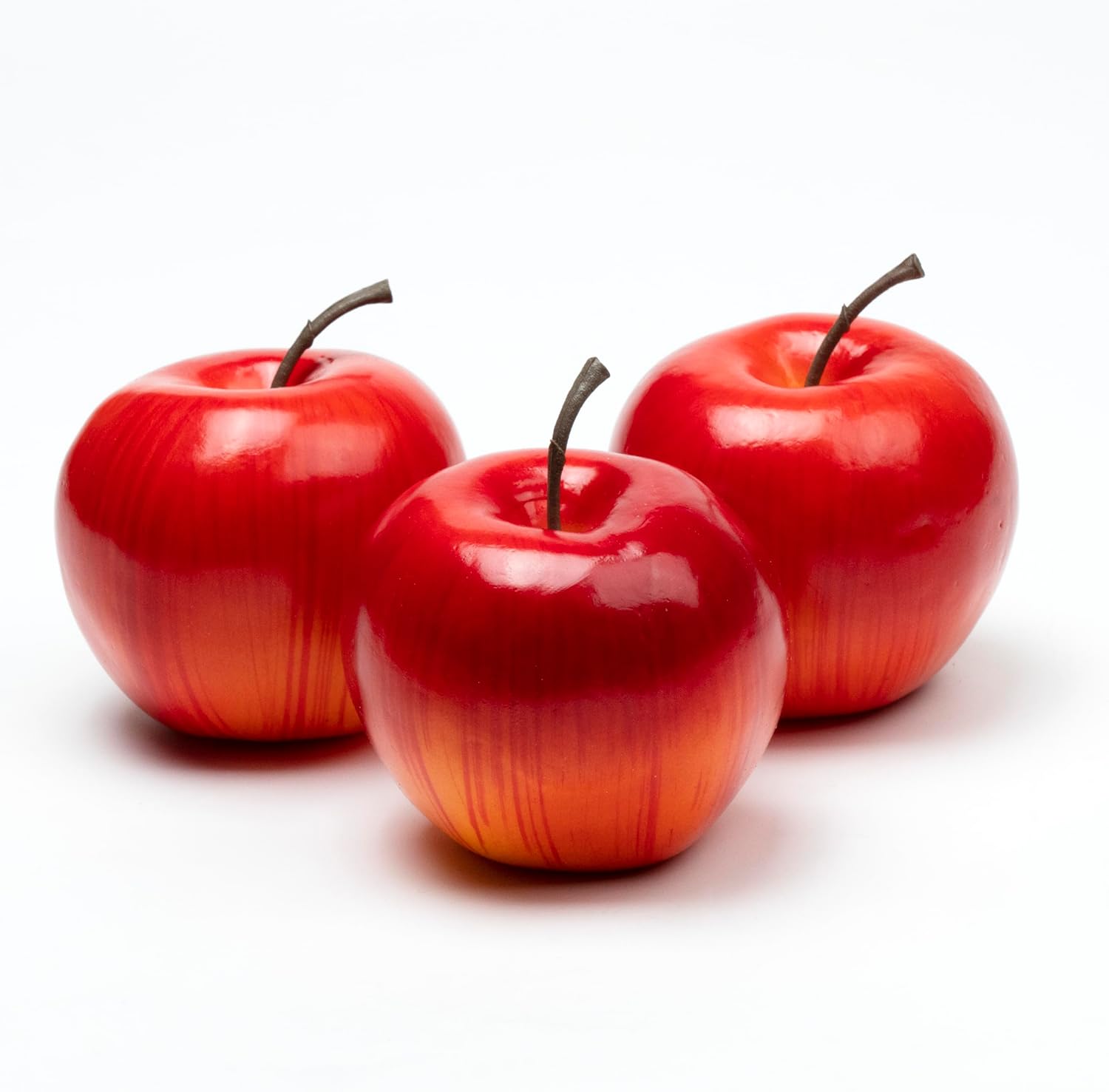 12 manzanas falsas de 8 pulgadas para decoración de manzanas de plástico realistas para decoración del hogar y la cocina (rojo)