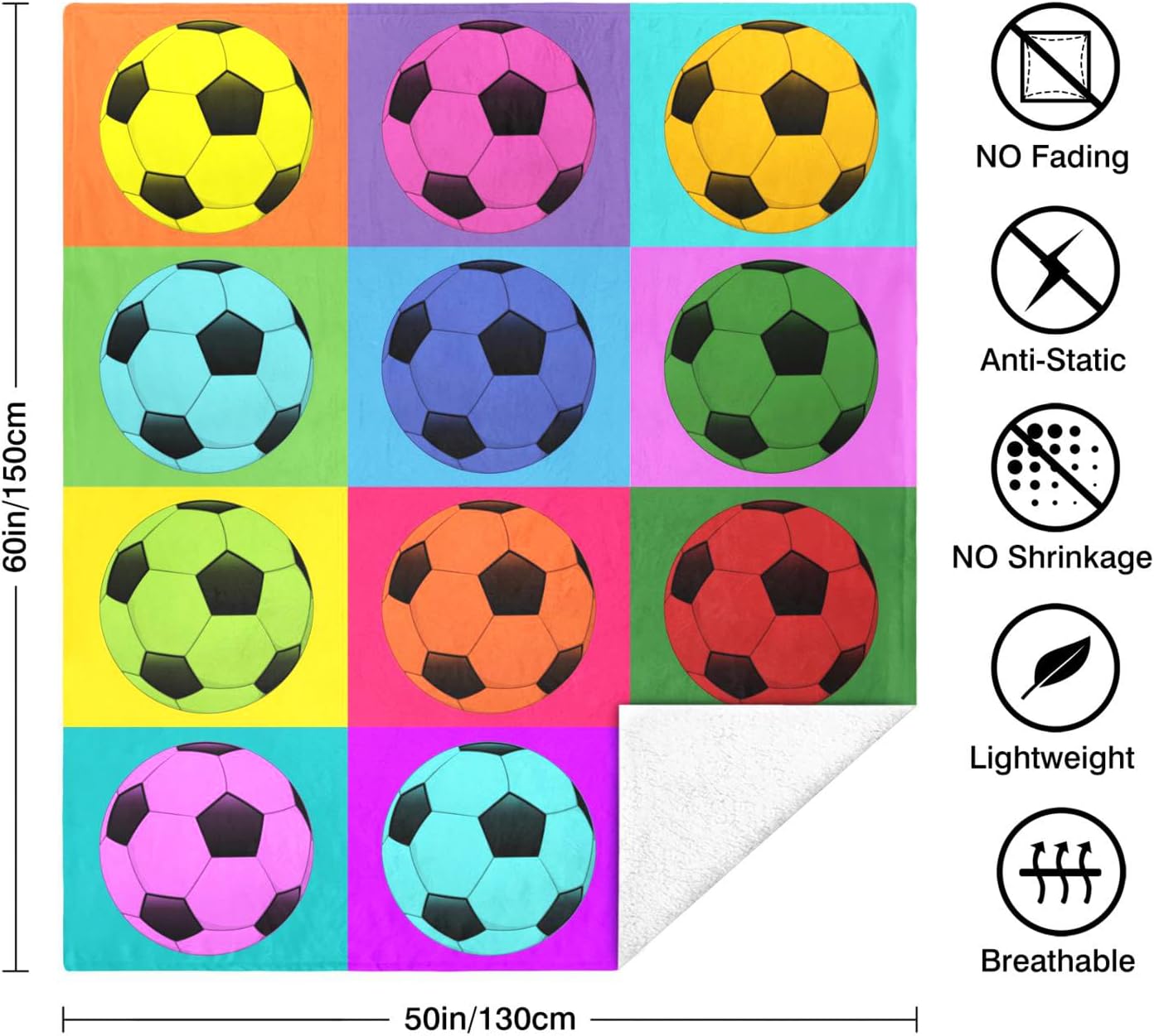 Manta Sherpa de fútbol, regalos para niños y niñas, amantes del fútbol, mantas y mantas de franela súper suaves para fútbol al aire libre para ropa