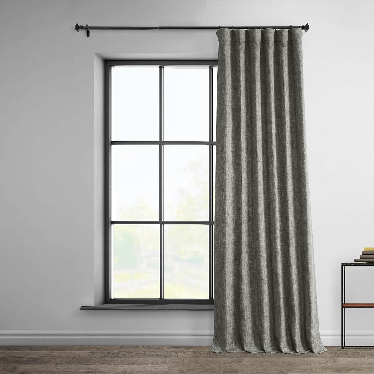 HPD Half Price Drapes – Cortina de lino sintético para oscurecer la habitación, dormitorio y sala de estar, 1panel, 50pulgadas de ancho x