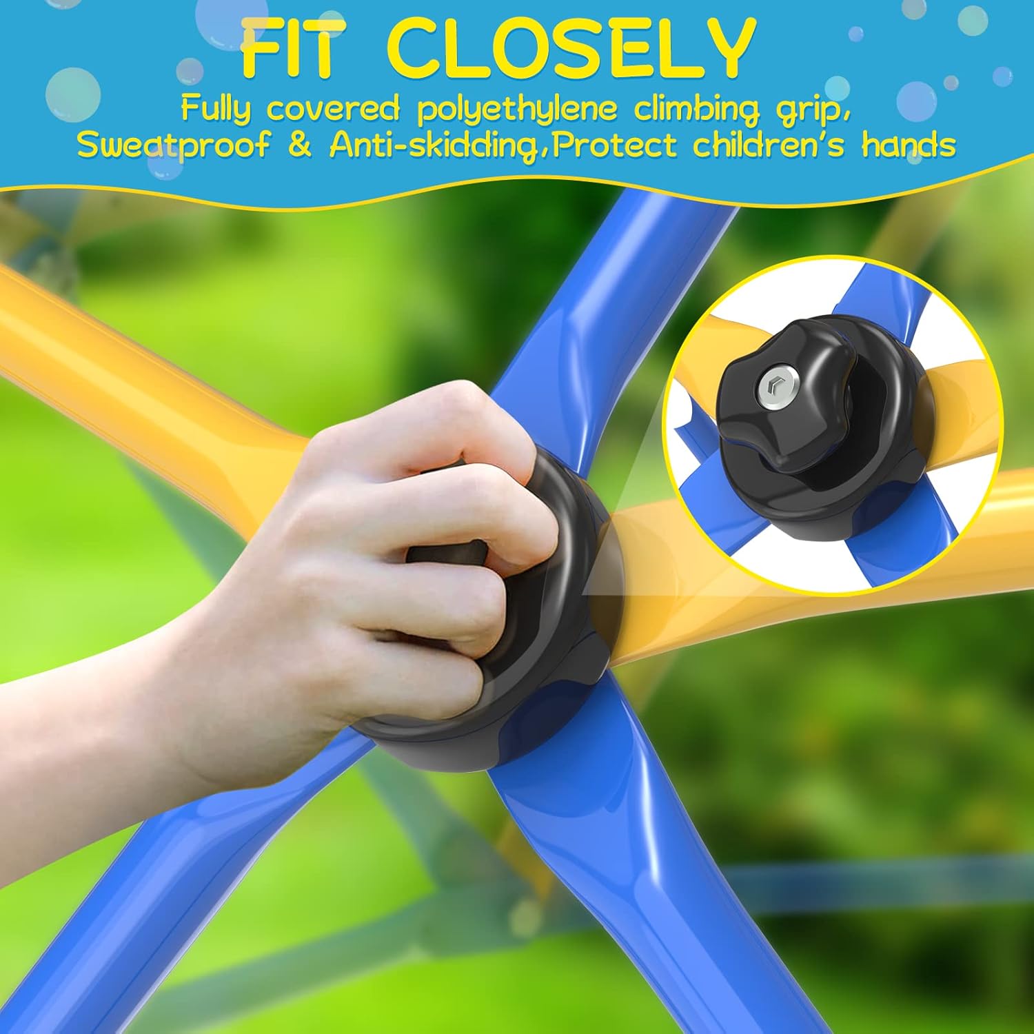 GIKPAL Cúpula de escalada, escalada de cúpula geométrica mejorada de 6 pies con agarre de escalada para niños, equipo de juego para interiores y
