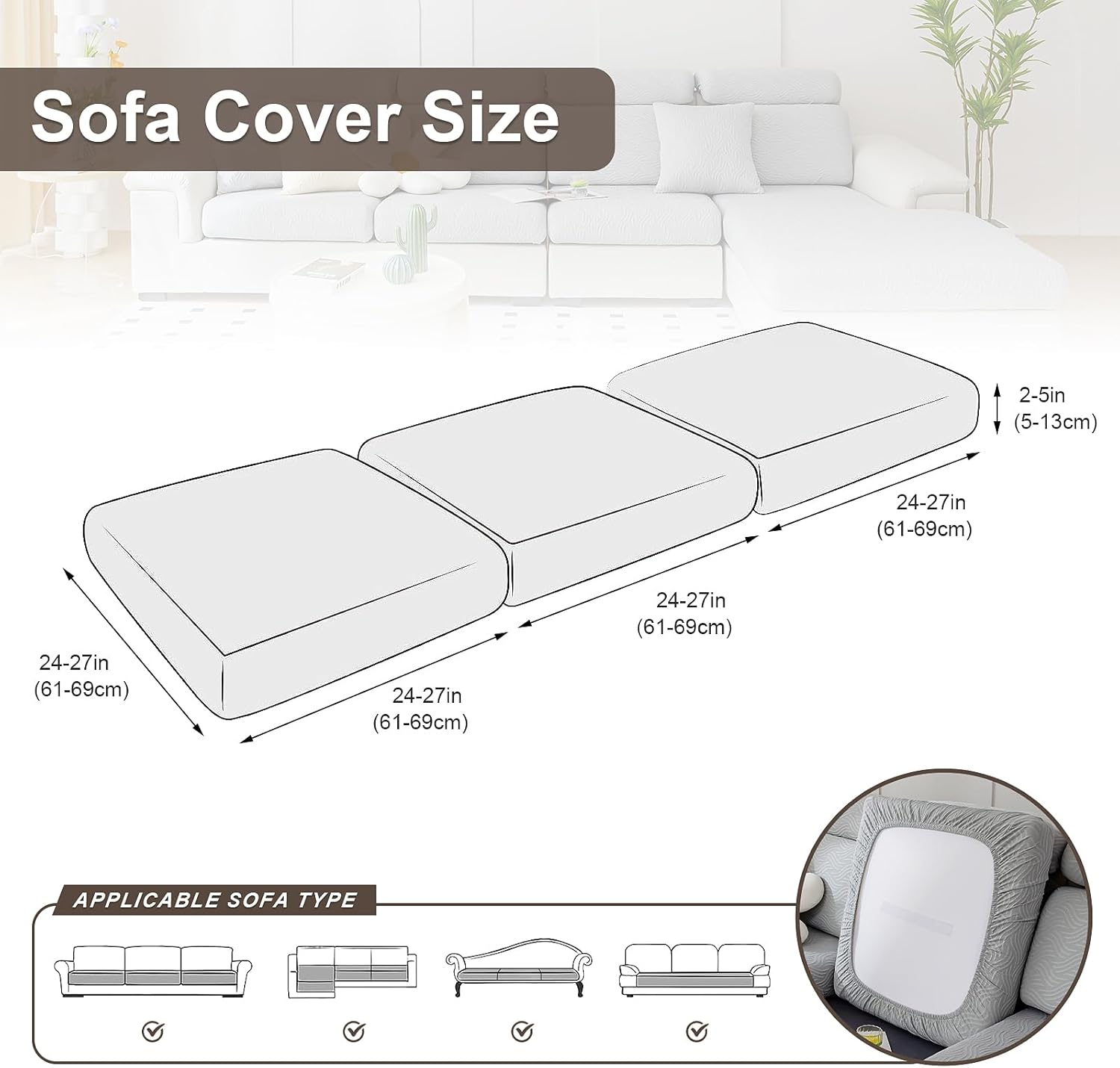 Fundas de cojín impermeables para sofá, fundas elásticas para sofá, fundas de cojín elásticas de repuesto, funda de asiento suave, protector