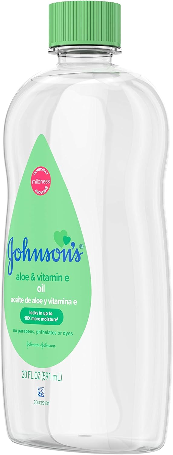 JOHNSON’S – Aceite de aloe vera y vitamina E para bebés, 20 onzas (paquete de 9)