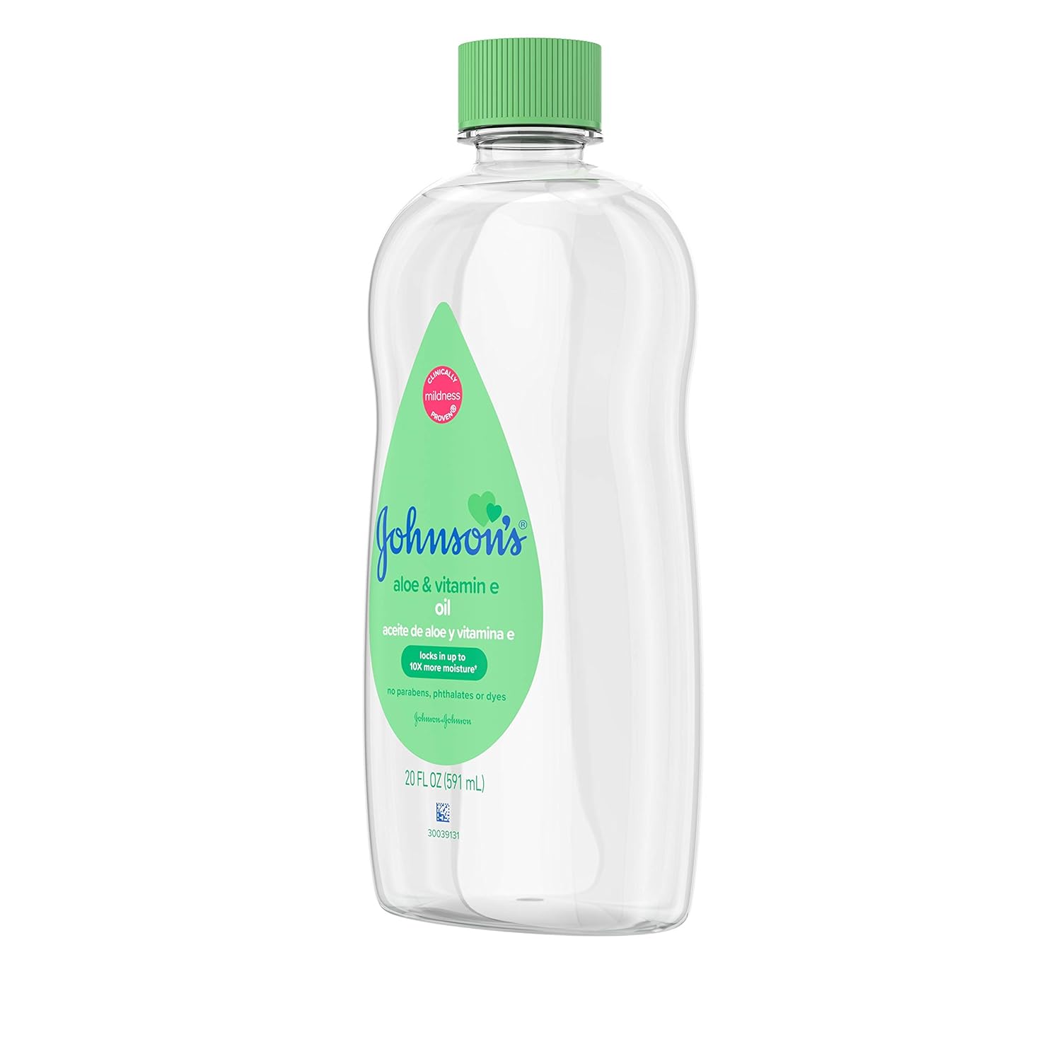 Johnson’s – Aceite para bebé, aceite mineral enriquecido con aloe vera y vitamina E para evitar la pérdida de humedad, hipoalergénico, 20 onzas
