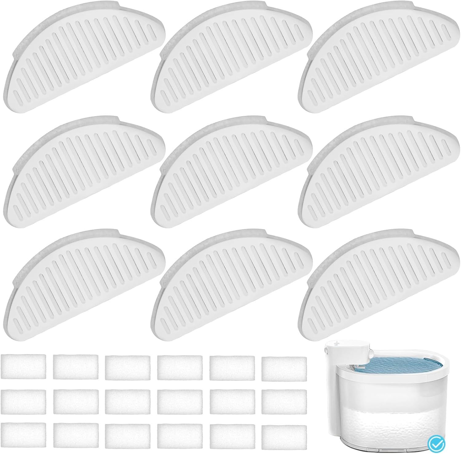 Paquete de 9 filtros de fuente de agua para gatos compatibles con dispensador de agua para gatos, fuente de agua para gatos de 67 onzas2 litros,