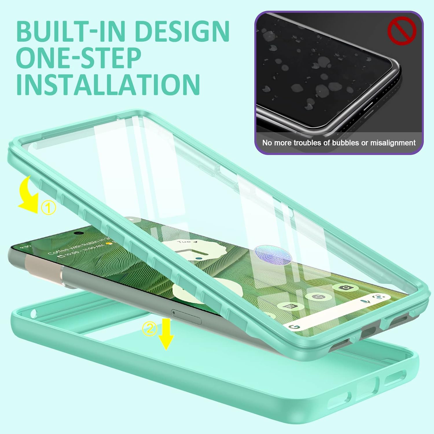 PUJUE Funda para teléfono Google Pixel-7 Funda protectora de silicona Pixel 7 a prueba de golpes – Fundas para celulares mate con protector de