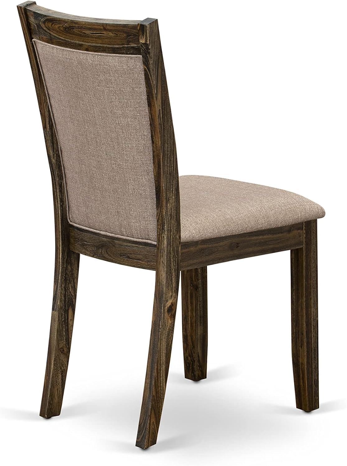 East West Furniture Monza Parson – Juego de 2 sillas acolchadas de tela de lino color caqui oscuro, estilo jacobeo envejecido