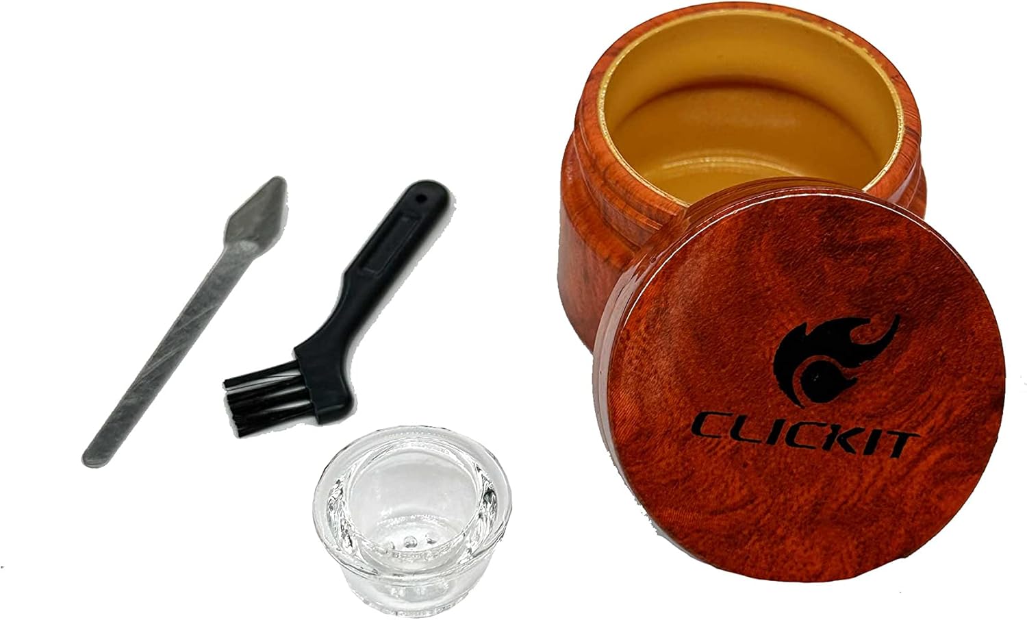 Click It- Pipa de tabaco – Encendedor integrado – Recargable (plata y oro 2 unidades)