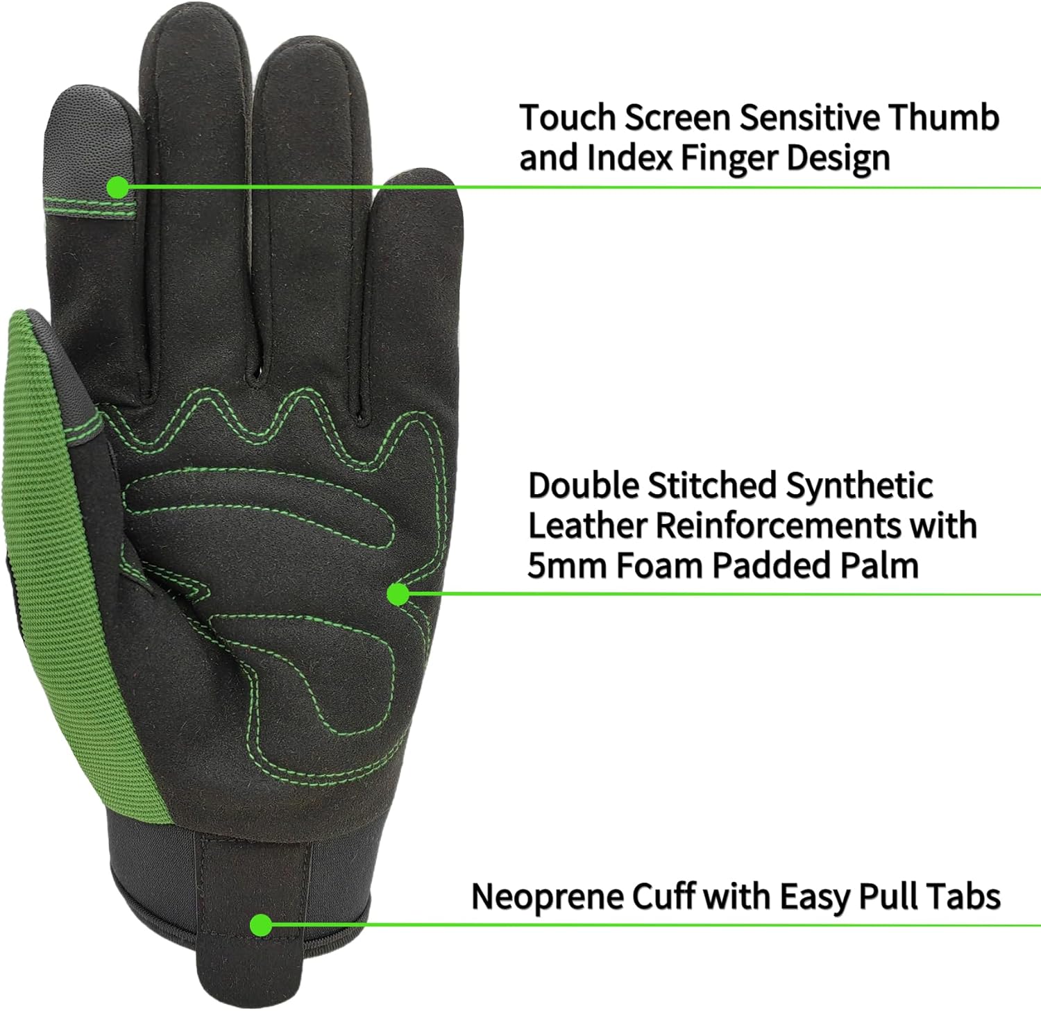 MSUPSAV Guantes de jardinería a prueba de espinas y resistentes a pinchazos con agarre, guantes de jardín para mujeres, guantes de trabajo de cuero,