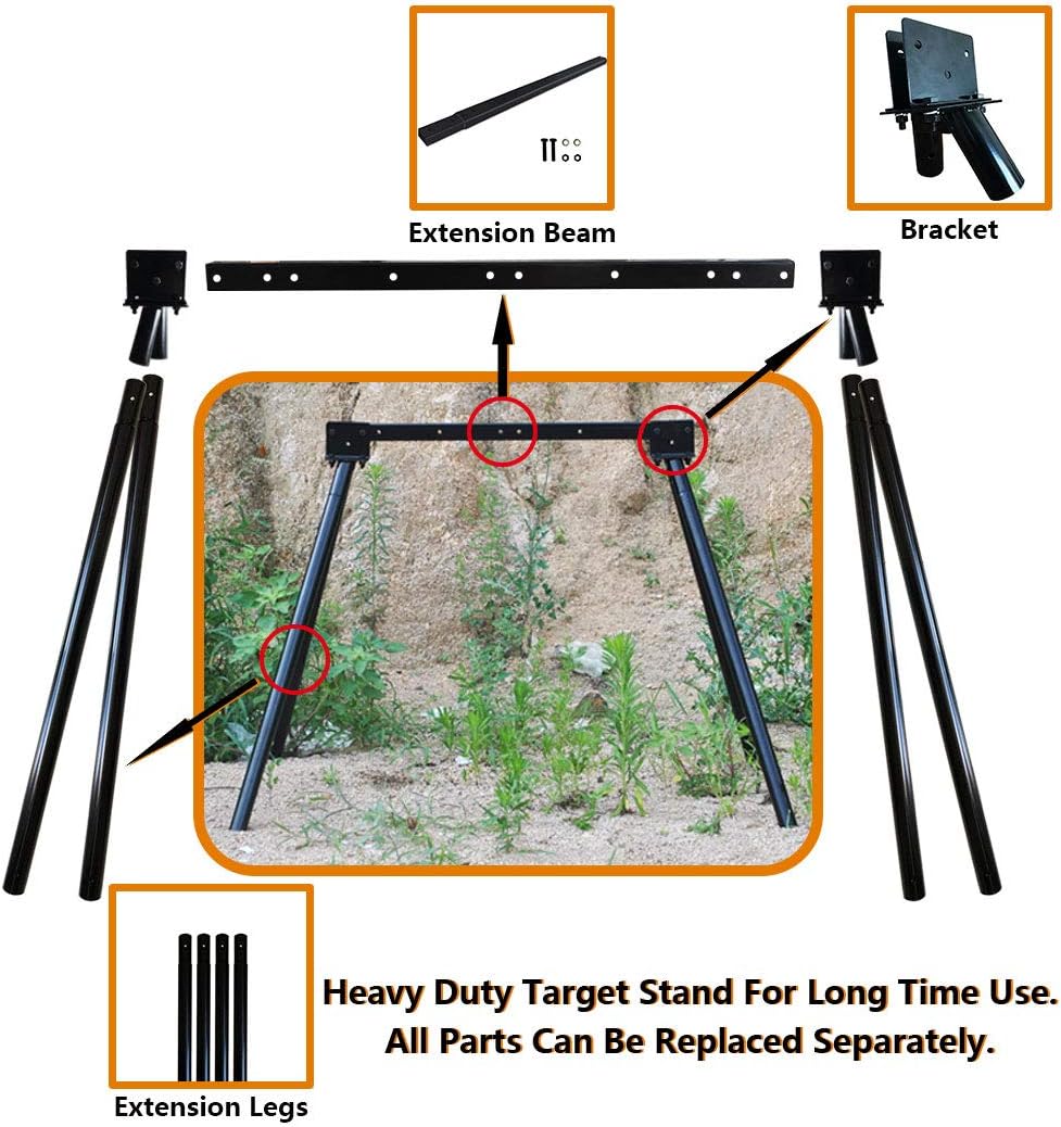 Highwild Soporte de objetivo de acero AR500 Sistema de objetivo de disparo Kit completo Combinación (2)