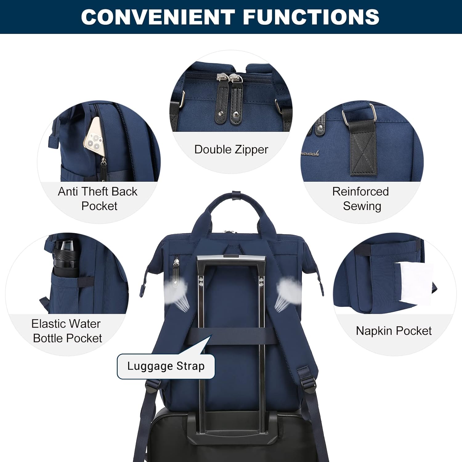 Mochila para laptop para mujer, mochila de viaje para trabajo, escuela, escuela, escuela, negocios, computadora, bolsa de enfermería, bolsa de