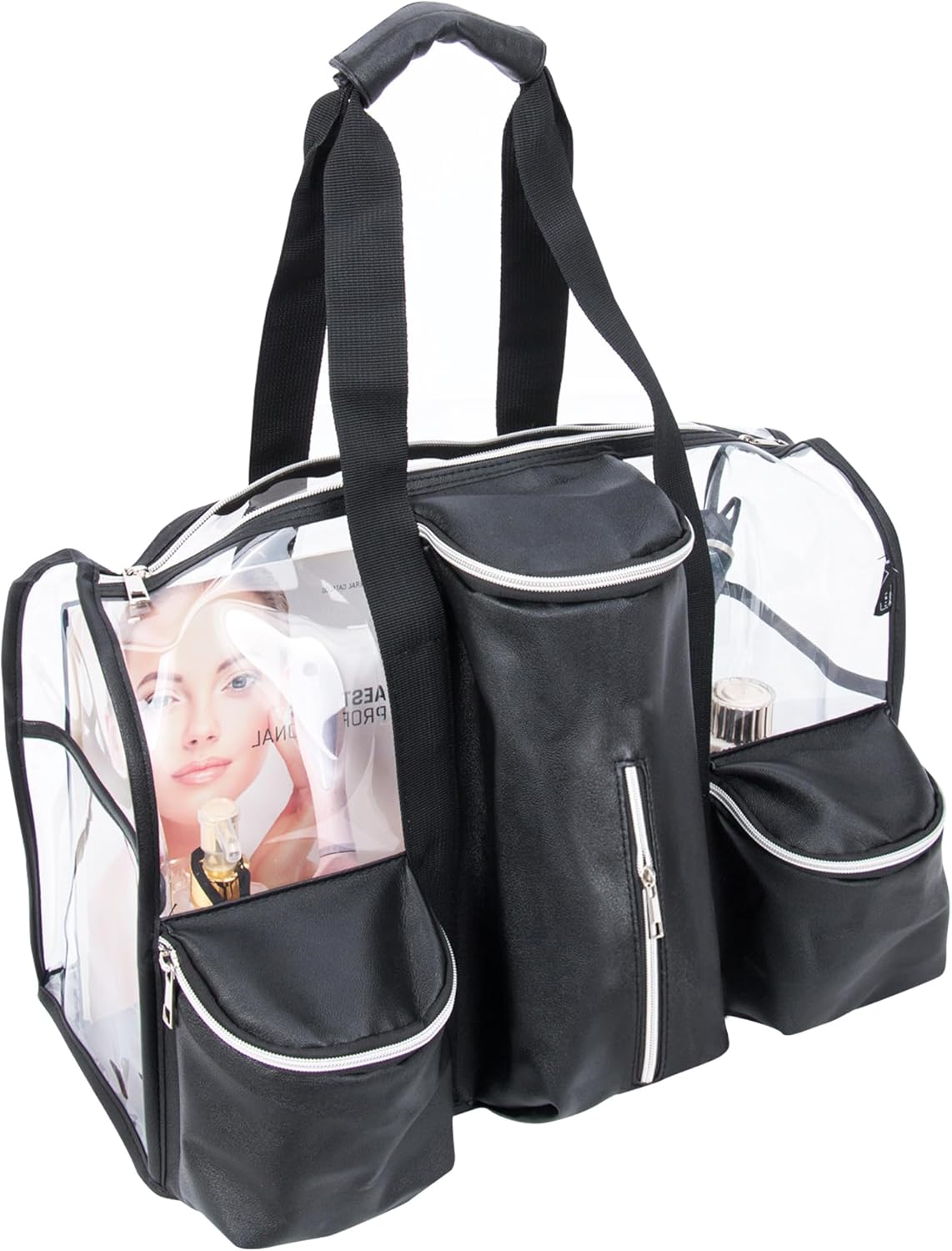 Bolsa de maquillaje transparente extragrande para mujer, bolsas de aseo impermeables para viajes, bolsa organizadora de cosméticos transparente con