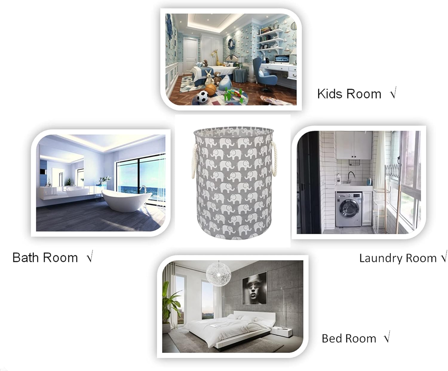 Cesta de ropa sucia de elefante, plegable, impermeable, de lona, para la ropa sucia, linda canasta de dibujos animados para habitación de los niños,