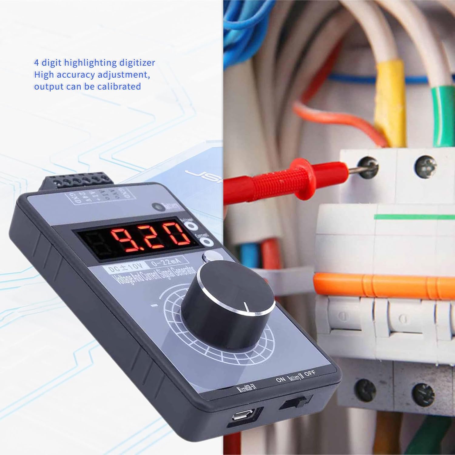 Generador de señal de voltaje actual, simulador analógico de interfaz DC 0-10V 0022mA, 3 tipos de fuente de alimentación Generador de señal de