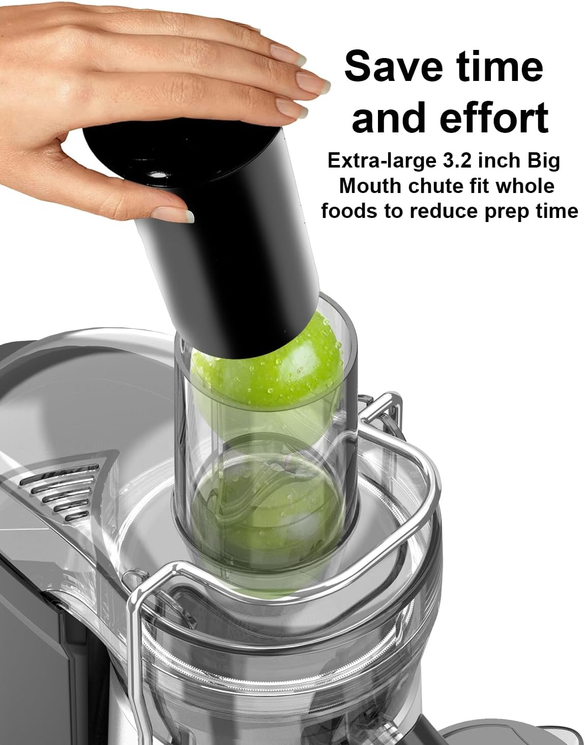 SiFENE Exprimidor, máquina extractora de jugo rápido, motor potente de 1000 W, canal de alimentación grande de 3.2 pulgadas para jugo de frutas