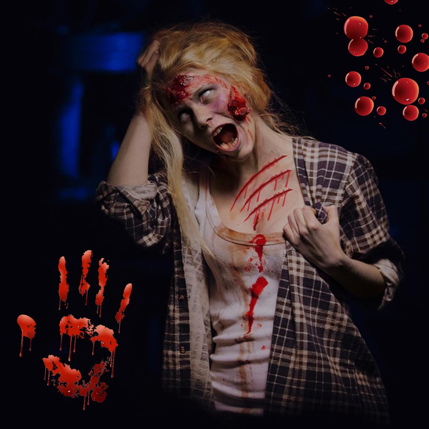 Spray lavable de sangre falsa para Halloween, sangre falsa para disfraz de vampiro zombi y monstruo disfraz, el aerosol de sangre falso se utiliza