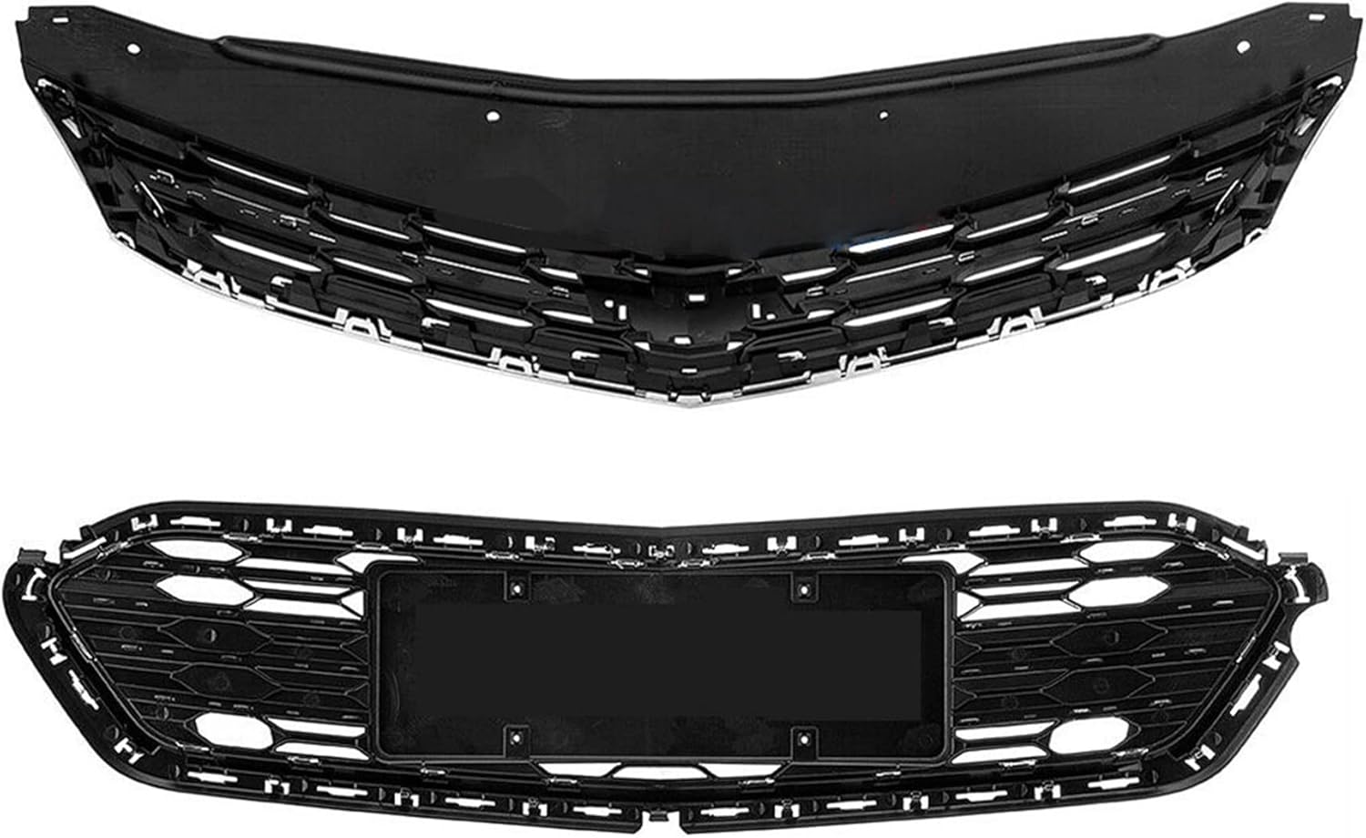 waltyotur 2 unids delantero parachoques superior parrilla media inferior rejilla reemplazo para Chevrolet Cruze 2016 2017 2018