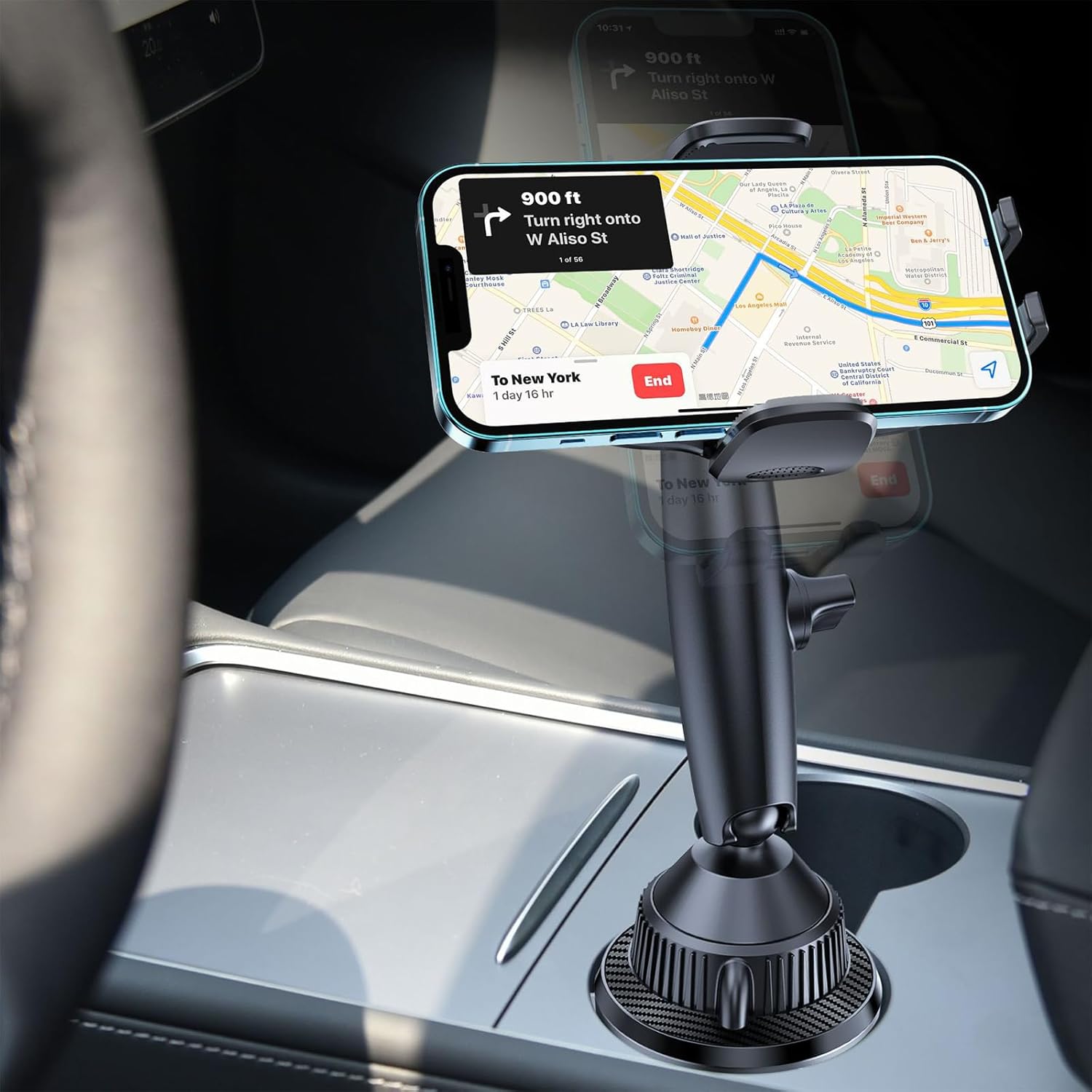 Soporte de teléfono para Tesla Modelo 3Y, soporte de teléfono por gravedad, agarre automático, plegable para accesorios Tesla 2024