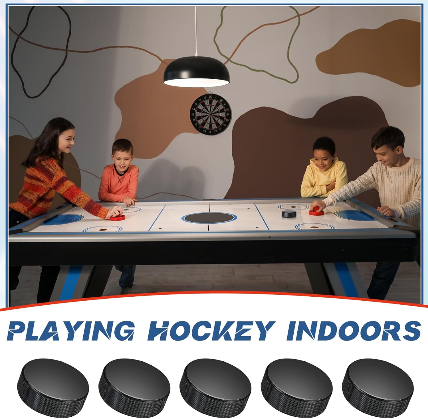 Mini discos de hockey sobre hielo de espuma deportiva de 3 pulgadas para interiores con bolsa de malla para niños y adultos, práctica y