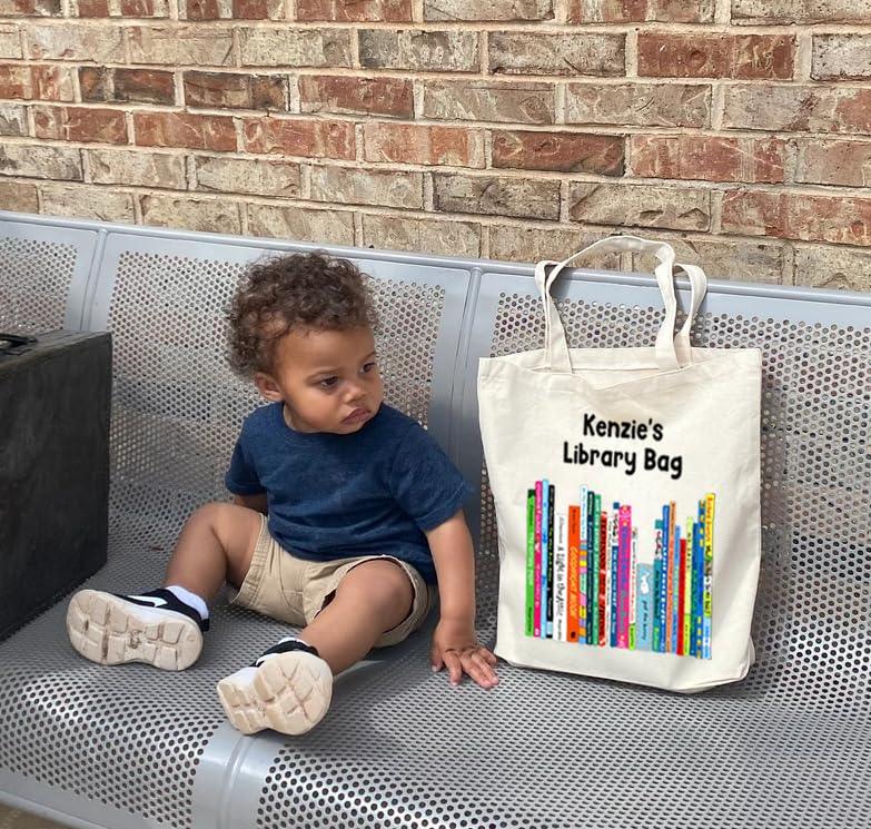 Personalized Library Tote Bag – Custom Name Book Bag, Reading Canvas Tote Bag, Bookworm Cotton Tote Bag
