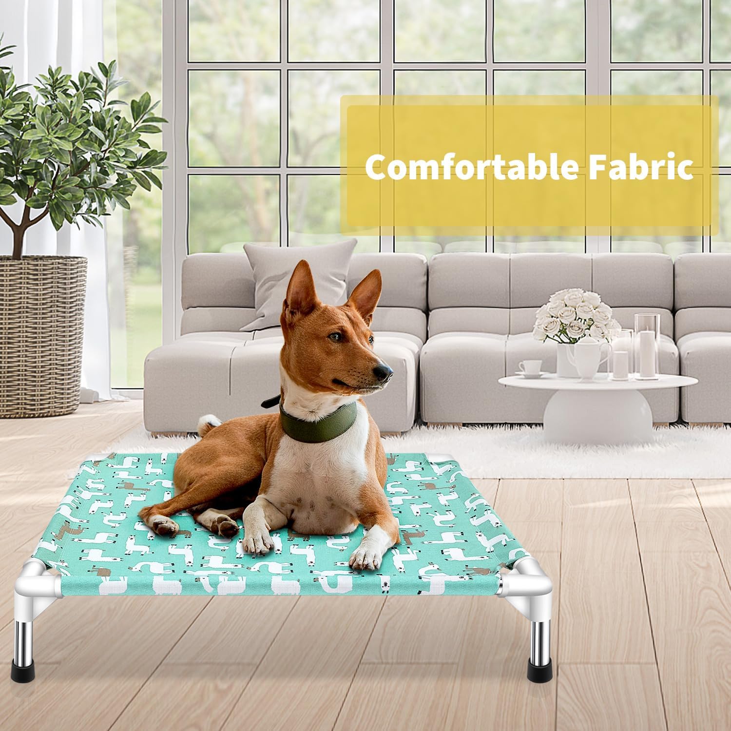 Modorki Cama elevada para perro para mascotas, tamaño mediano, material de nailon, fácil de limpiar, resistente y duradera, ideal para uso en